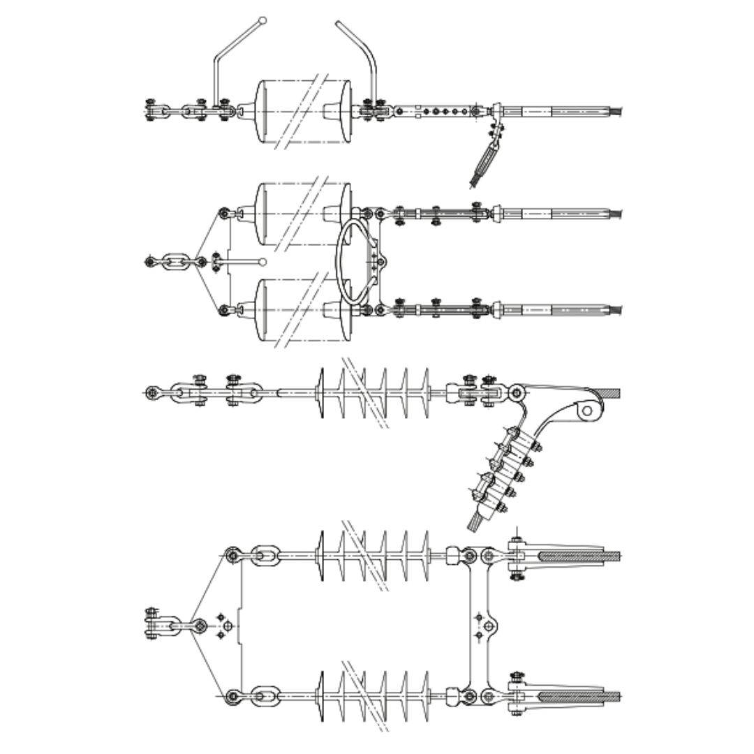 CADENAS DE AMARRE DOBLE PARA CONDUCTOR DUPLEX ARAGCU AT