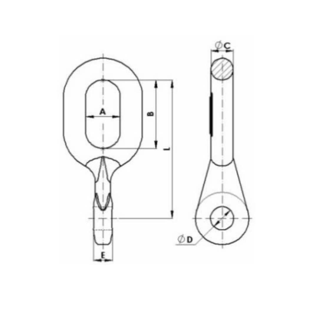ADAPTADORES ESLABON (OJO/OJO REVIRADO) 12.5KN MODELO ESR-16 ARAGCU AT2