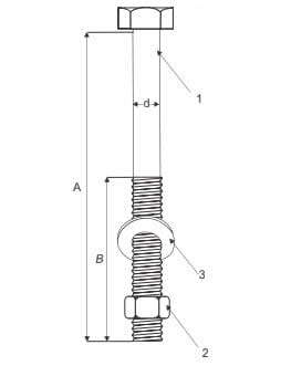PERNO MAQUINADO 1/2''X3'' 35KN GALV CALIENTE AP3022006 ARAGCU BT2