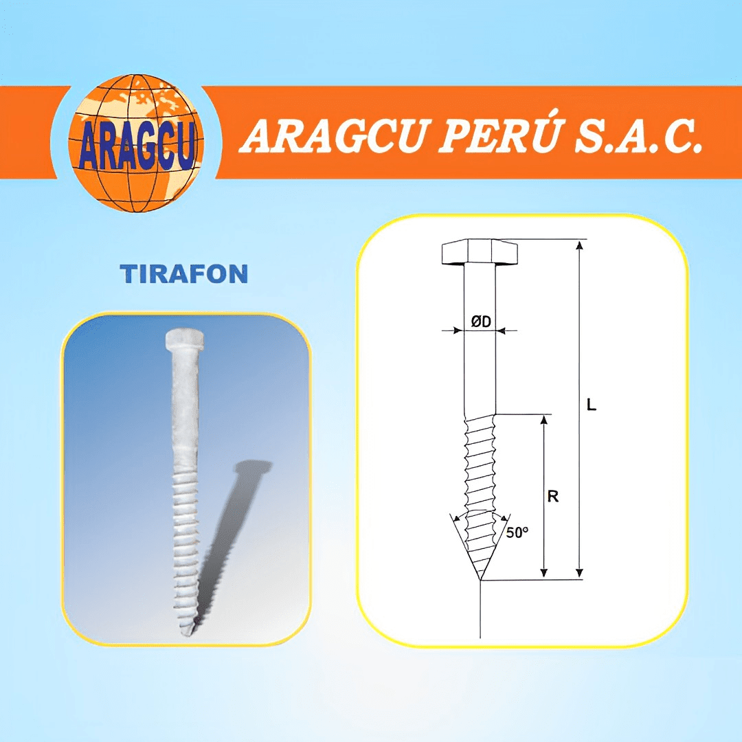 TIRAFON 1/2X6'' 30KN GALV CALIENTE ARAGCU BT2