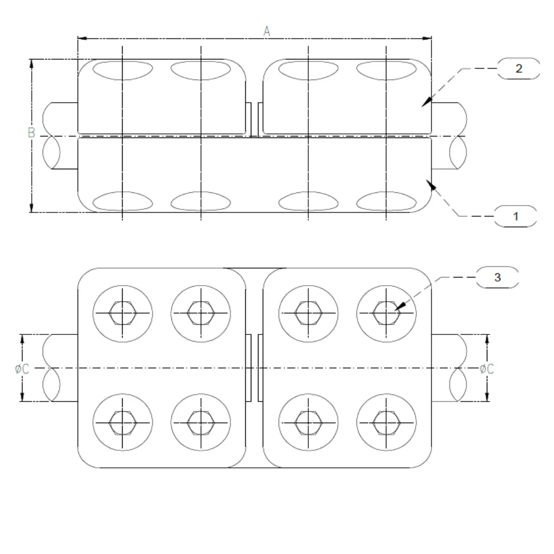 CONECTORES ANTICORONA RECTO TUBO-TUBO T:Ø40MM T:Ø40MM MODELO AP350.619 ARAGCU EI