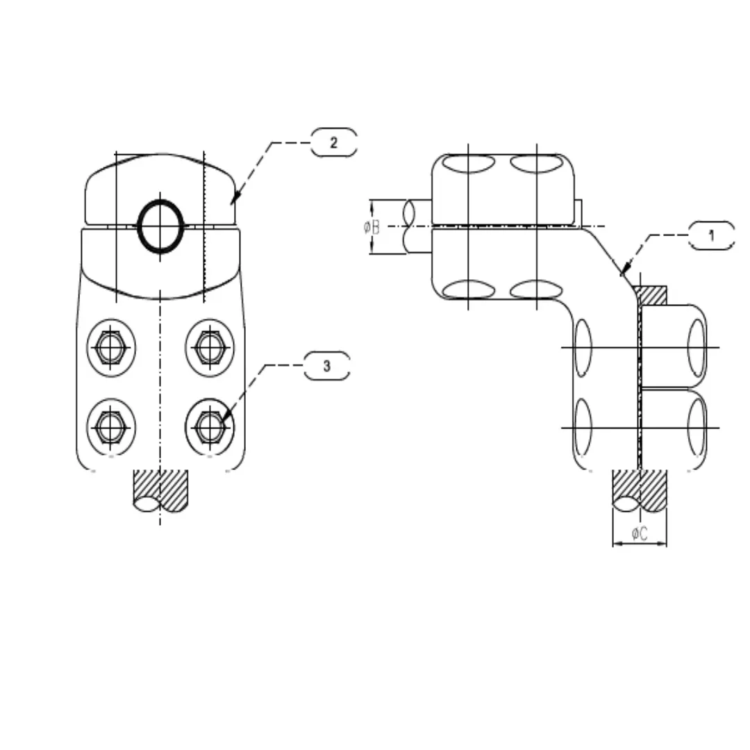 CONECTORES ANTICORONA ACODADO A 90° TUBO-CABLE T:Ø40MM C:240-304MM MODELO AP350.819 ARAGCU EI