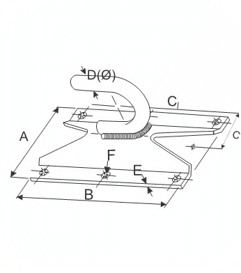 PLANCHA GANCHO SUSPENSION PARA PARED 1/2''X89X152.5MM 600KG GALV CALIENTE AP5476080 ARAGCU FO2