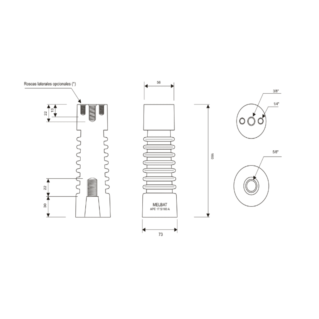AISLADOR EPOXICO USO INTERIOR TIPO APE 24/200 A MELBAT2