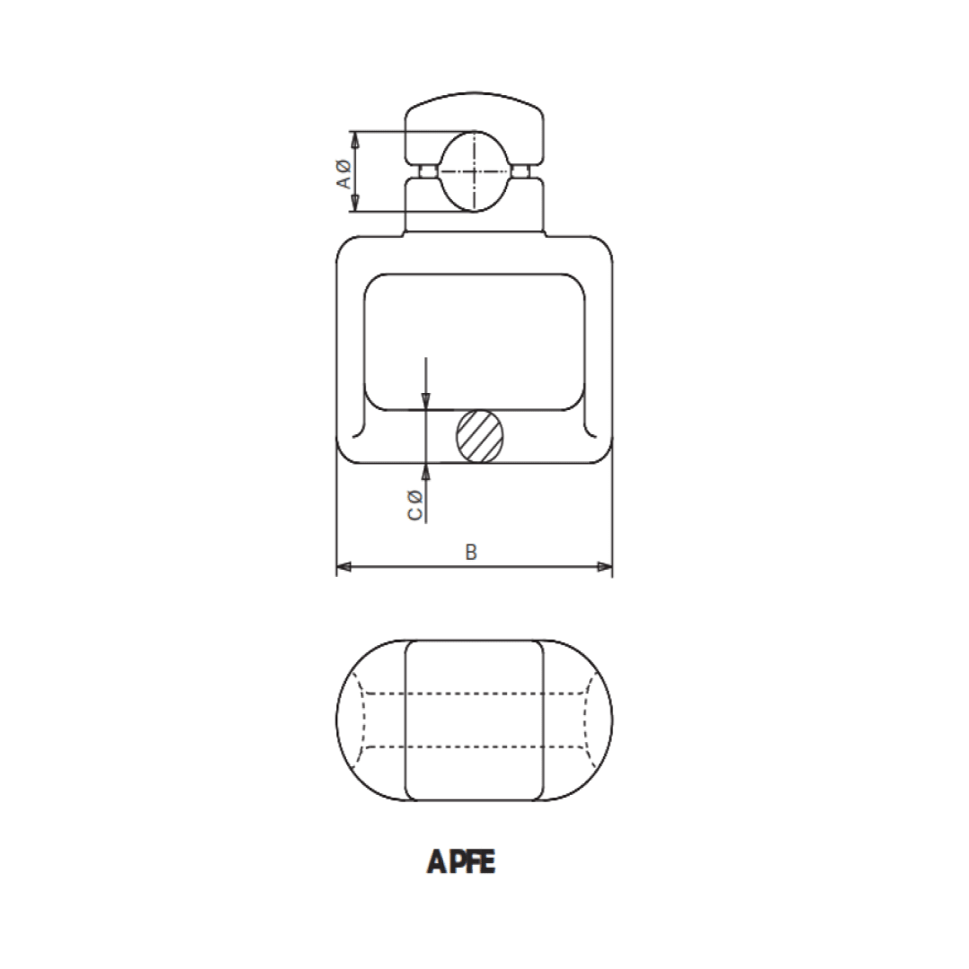 PUNTO FIJO DE ESTRIBO PARA TUBO O CABLE DE AL APFE-23/33 ARAGCU AS