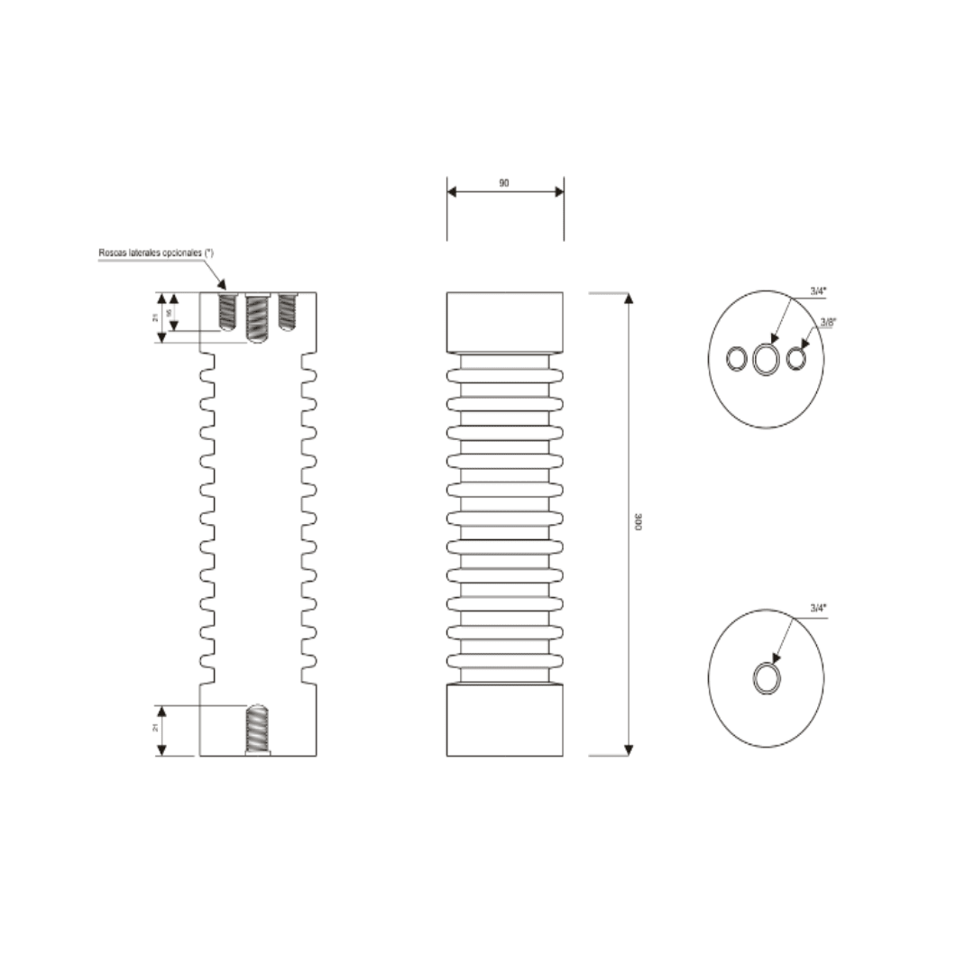 AISLADOR EPOXICO USO INTERIOR TIPO APE-R 36/300 MELBAT2