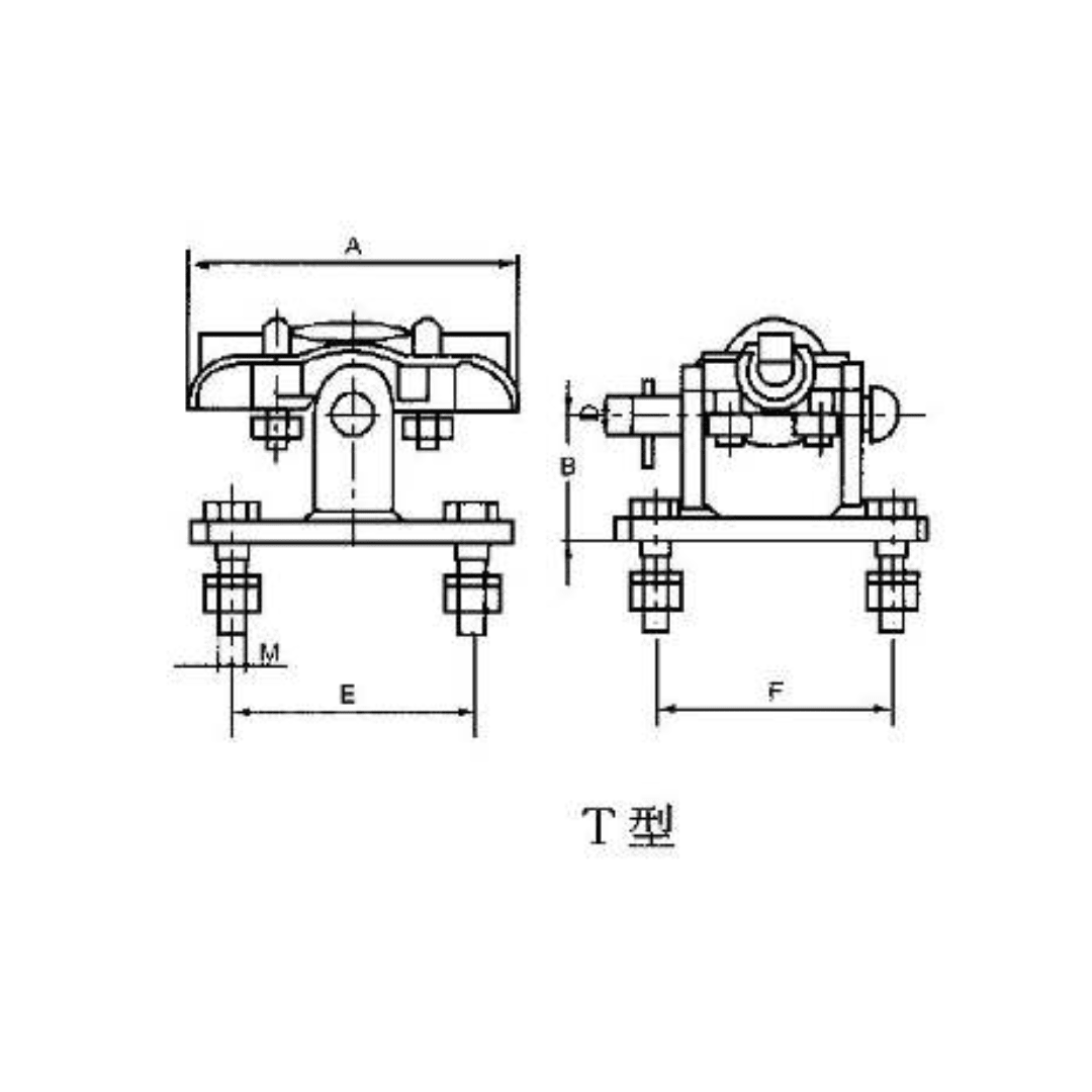 GRAPAS DE SUSPENSION HIERRO MALEABLE (TIPO TORRE) MODELO XZZ-1T Ø7.0-12.0MM ARAGCU HE2