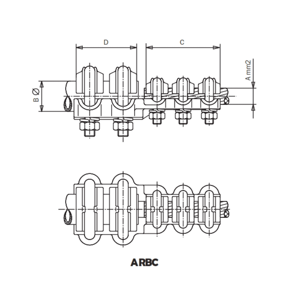 CONECTOR RECTO UNIÓN TUBO AL A CABLE AL ARBC-30635 ARAGCU AS1