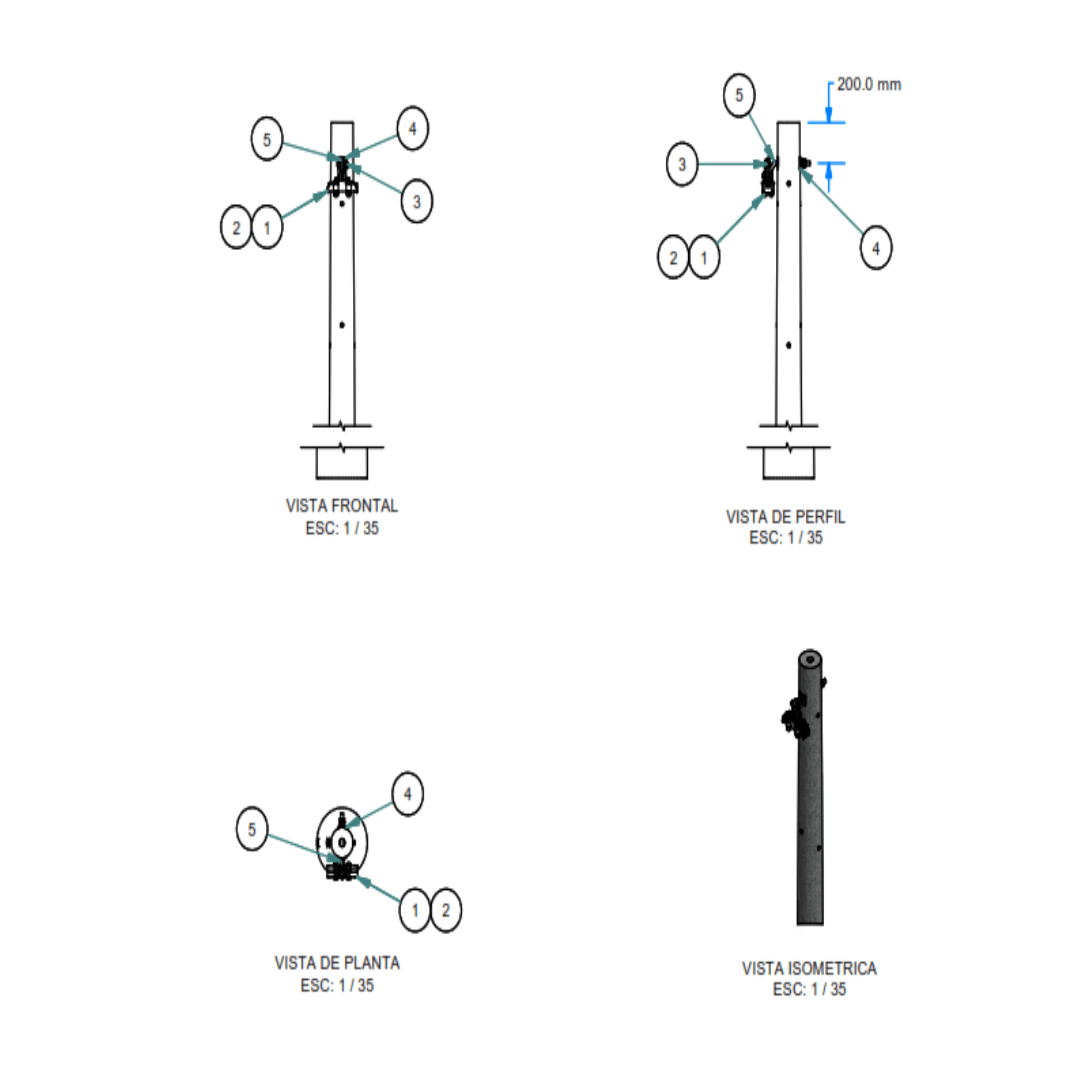 ARMADO TIPO ATP1 AUTOPORTANTE DE MEDIA TENSION GALV CALIENTE ARAGCU AR1