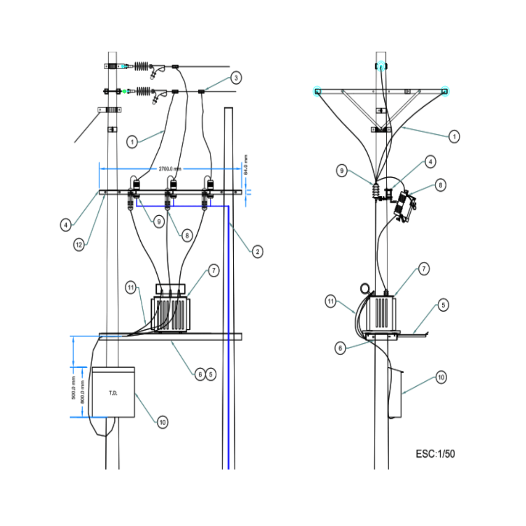 ARMADO TIPO ATSB TRIFASICO DE SUBESTACIONES GALV CALIENTE ARAGCU AR1