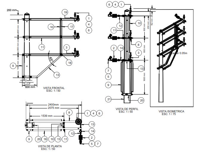 ARMADO TIPO ATV7 TRIFASICO VERTICAL DE ALINEAMIENTO-DMS GALV CALIENTE ARAGCU AR1