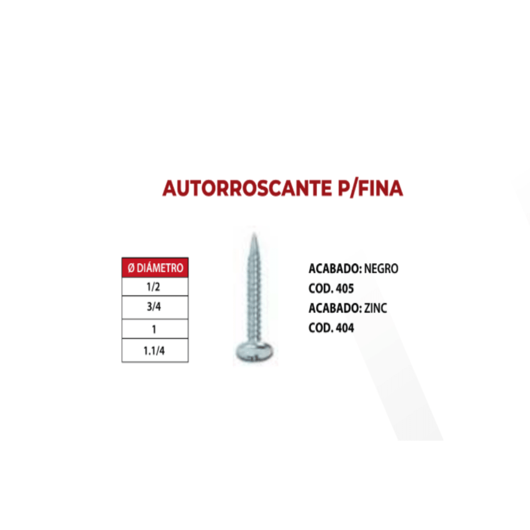 AUTORROSCANTE P/FINA ZINCADO 1/2'' ARAGCU OUTLET2