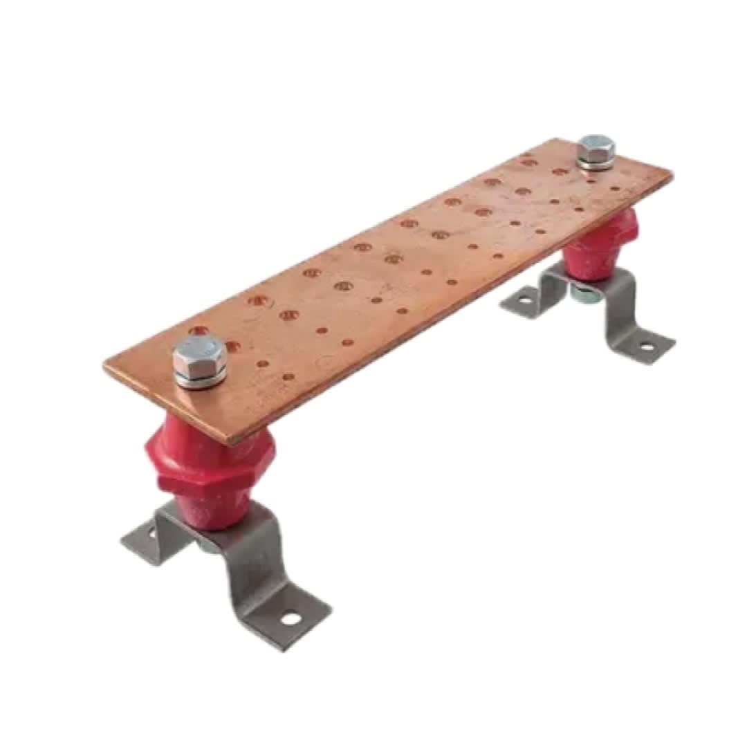BARRA DE CONEXION C/AISLADOR+SOPORTE COBRE 1/4''X4''X24'' Ø7/16'' THERMOWELD