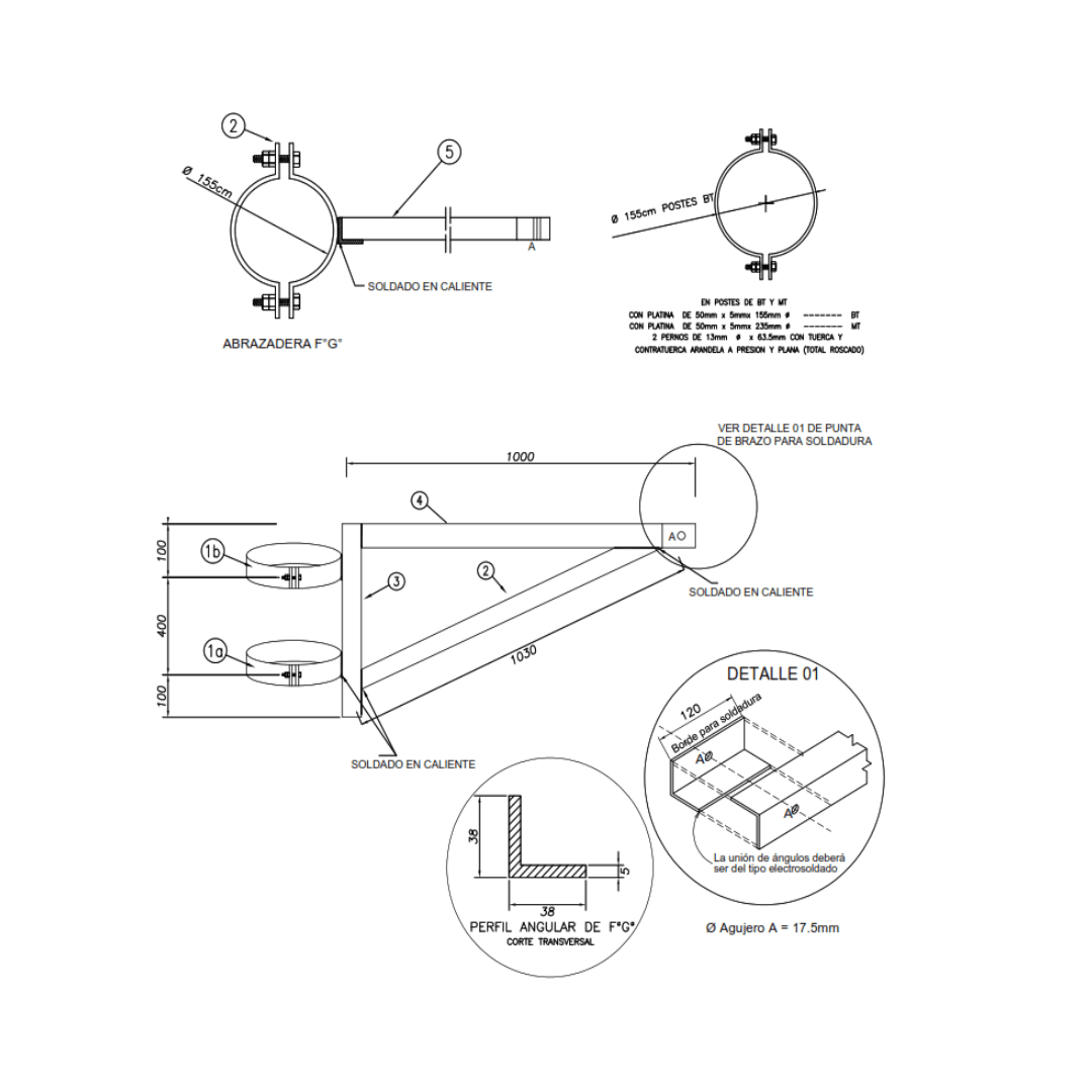 ARMADO TIPO 2 EXTENSOR GALV CALIENTE ARAGCU AR1