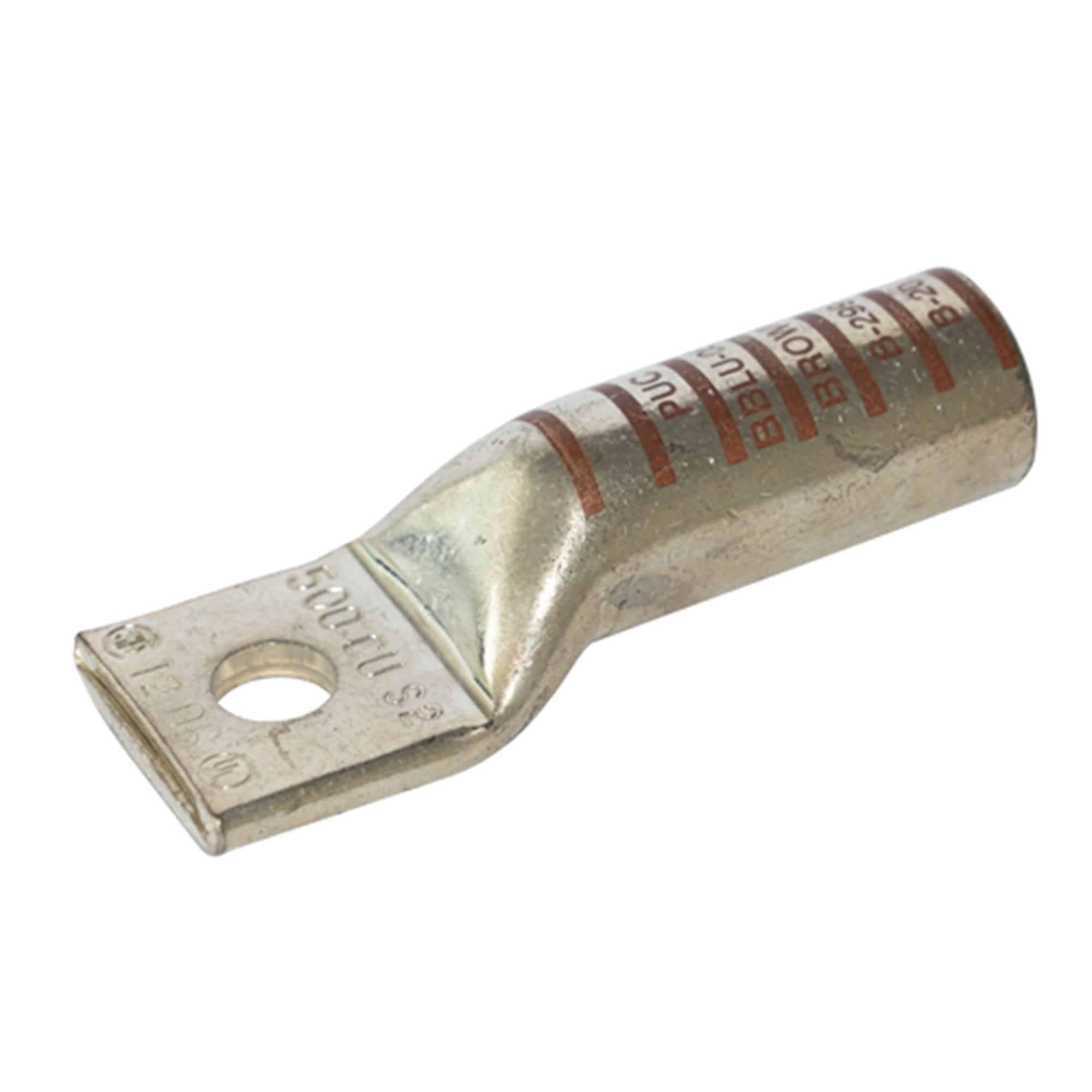 TERMINAL A COMPRESION DE COBRE ESTAÑADO BARRIL LARGO 1 HOYO 500KCMIL 5/8'' 35KV MARRON CON UL PENNUNION1