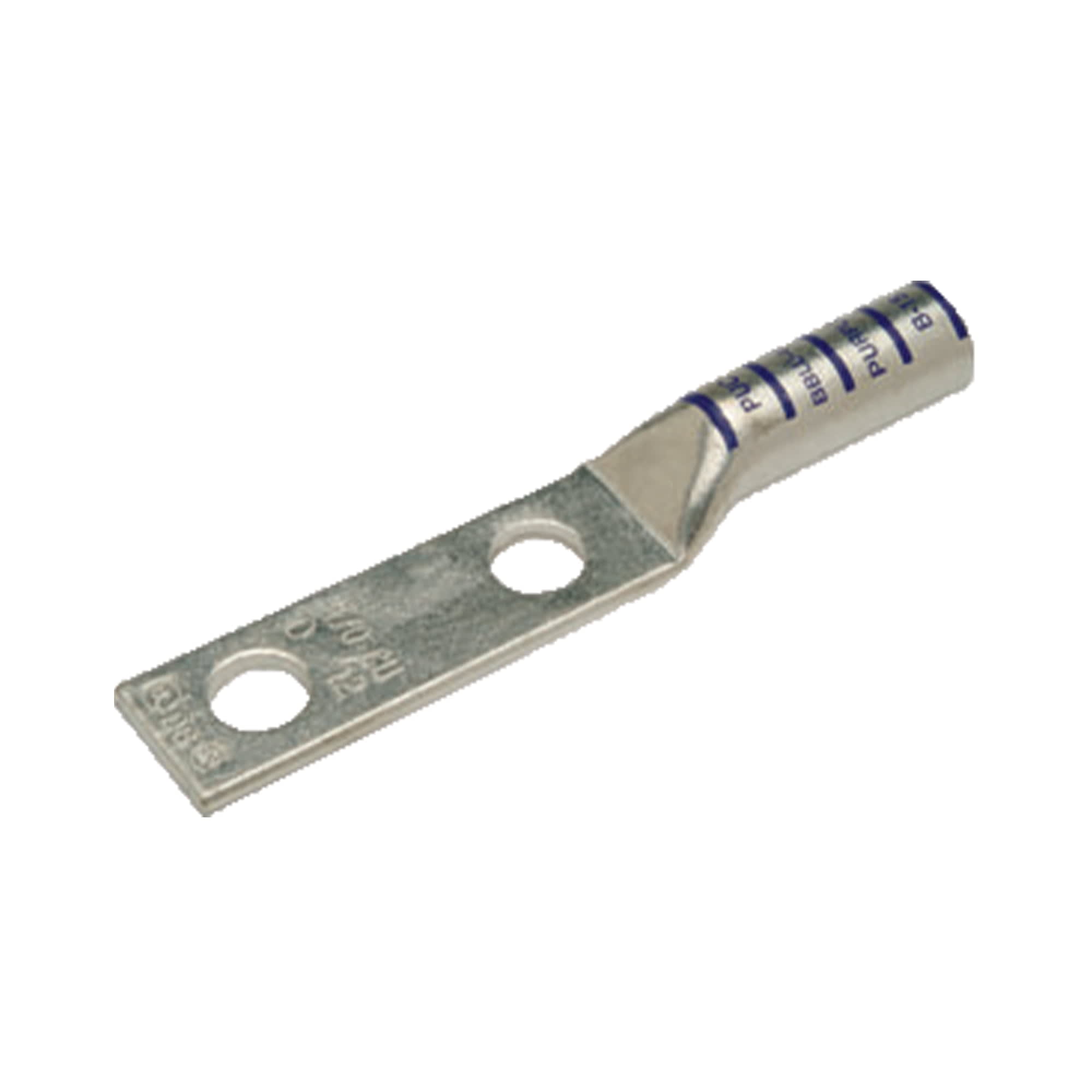 TERMINAL A COMPRESION DE COBRE ESTAÑADO BARRIL LARGO 2 HOYOS 2AWG 3/8'' 35KV MARRON CON UL PENNUNION1