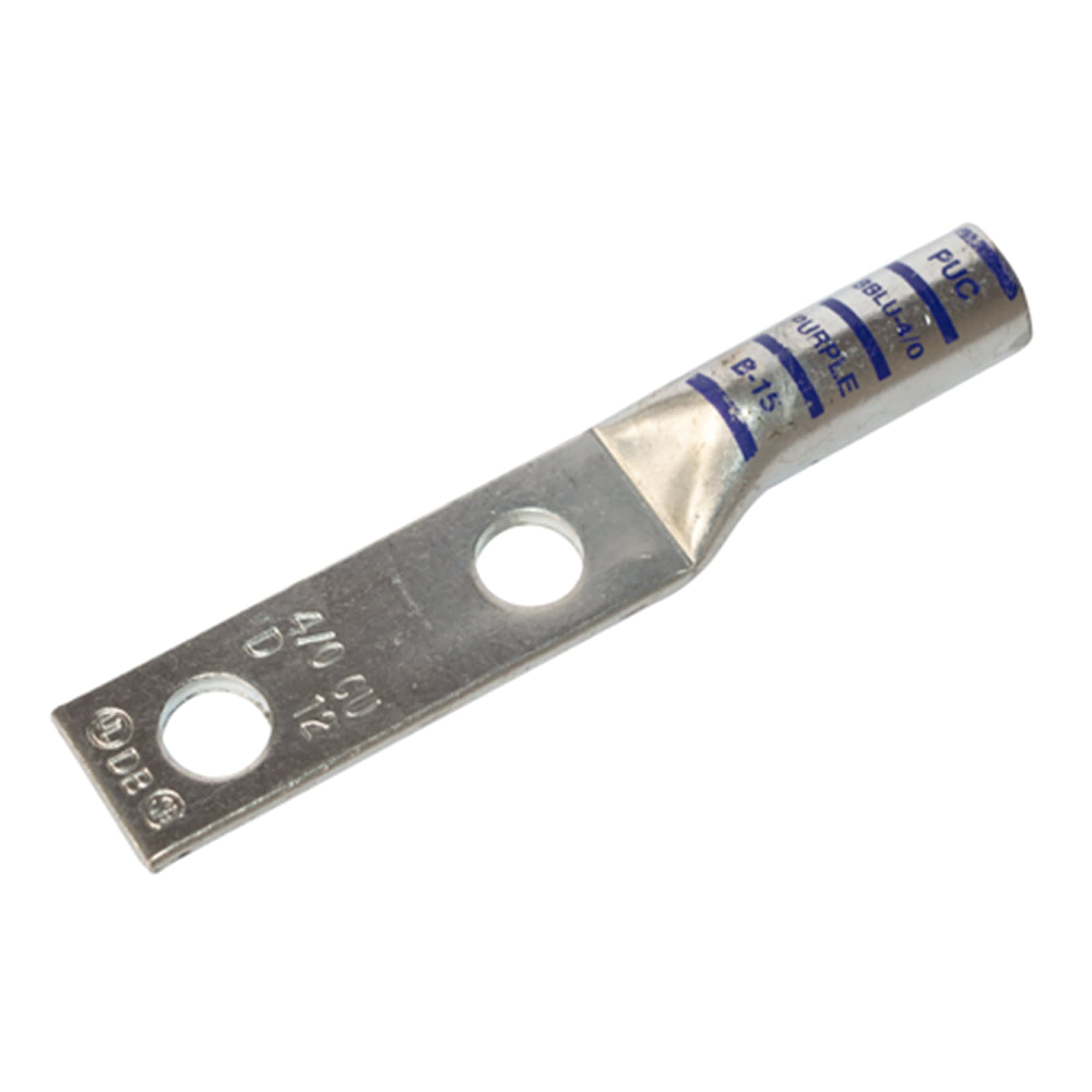 TERMINAL A COMPRESION DE COBRE ESTAÑADO BARRIL LARGO 1 HOYO 6AWG 1/4'' 35KV AZUL CON UL PENNUNION