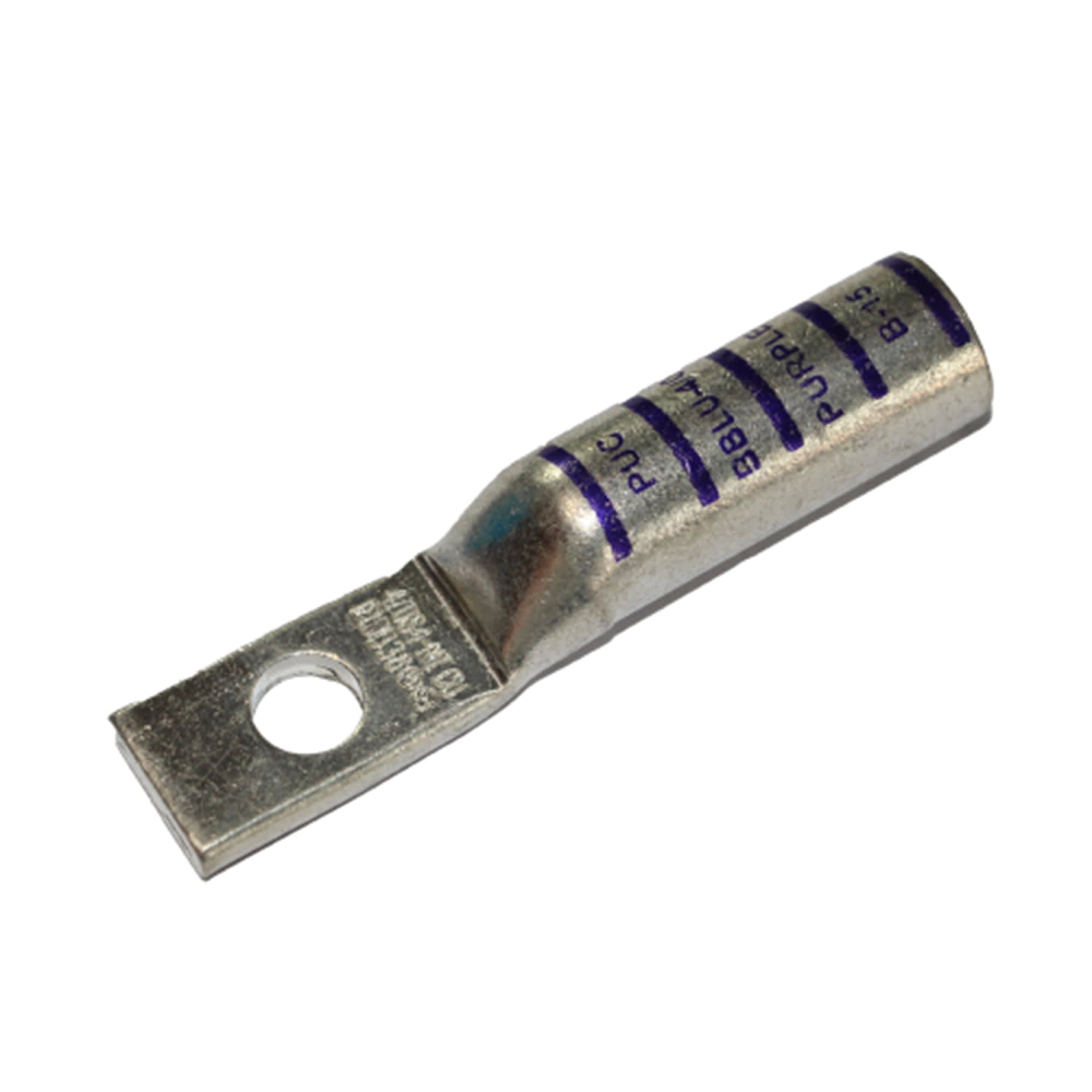 TERMINAL A COMPRESION DE COBRE ESTAÑADO BARRIL LARGO 1 HOYO 4/0AWG 3/8'' 35KV PURPURA CON UL PENNUNION