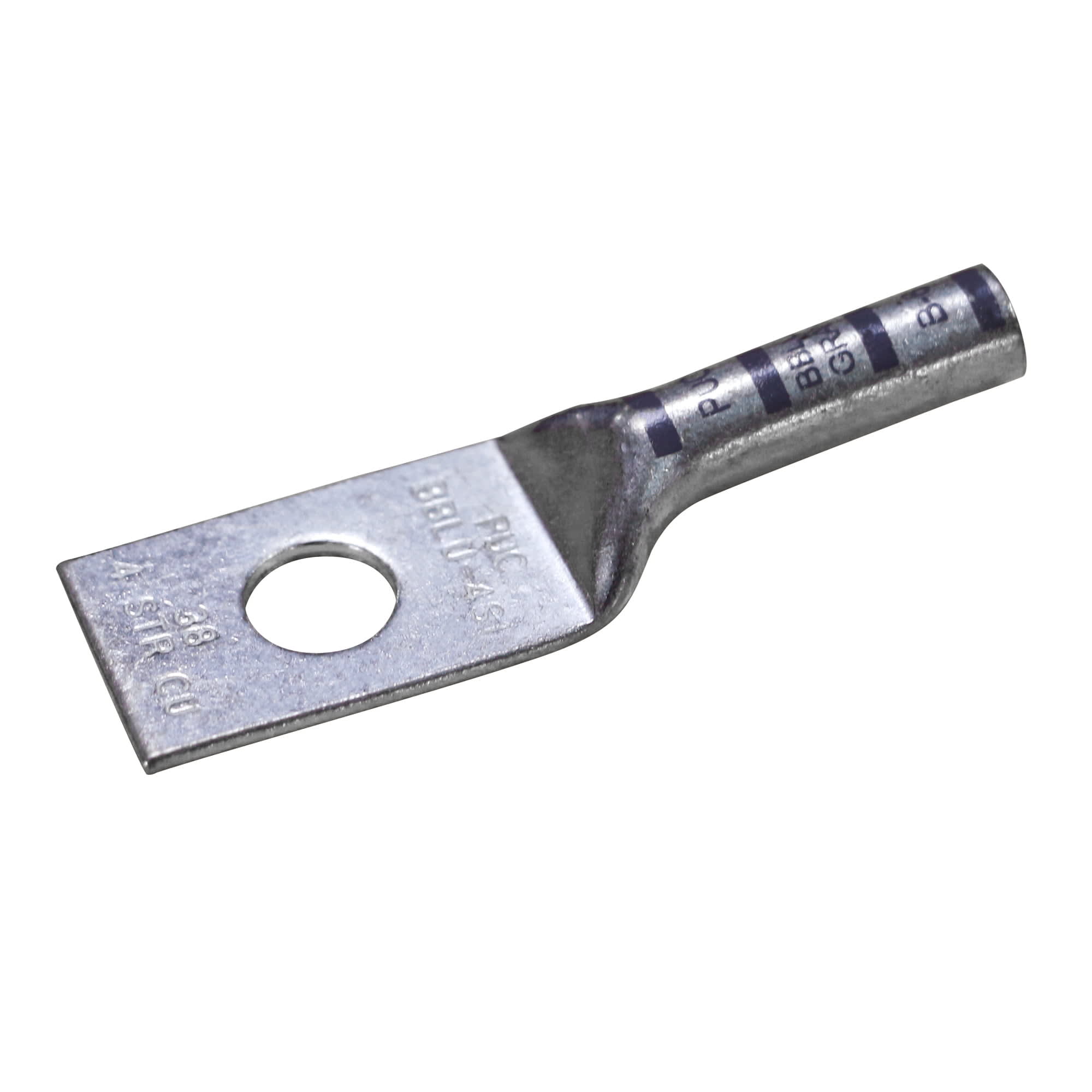 TERMINAL A COMPRESION DE COBRE ESTAÑADO BARRIL LARGO 1 HOYO 4AWG 3/8'' 35KV GRIS CON UL PENNUNION1