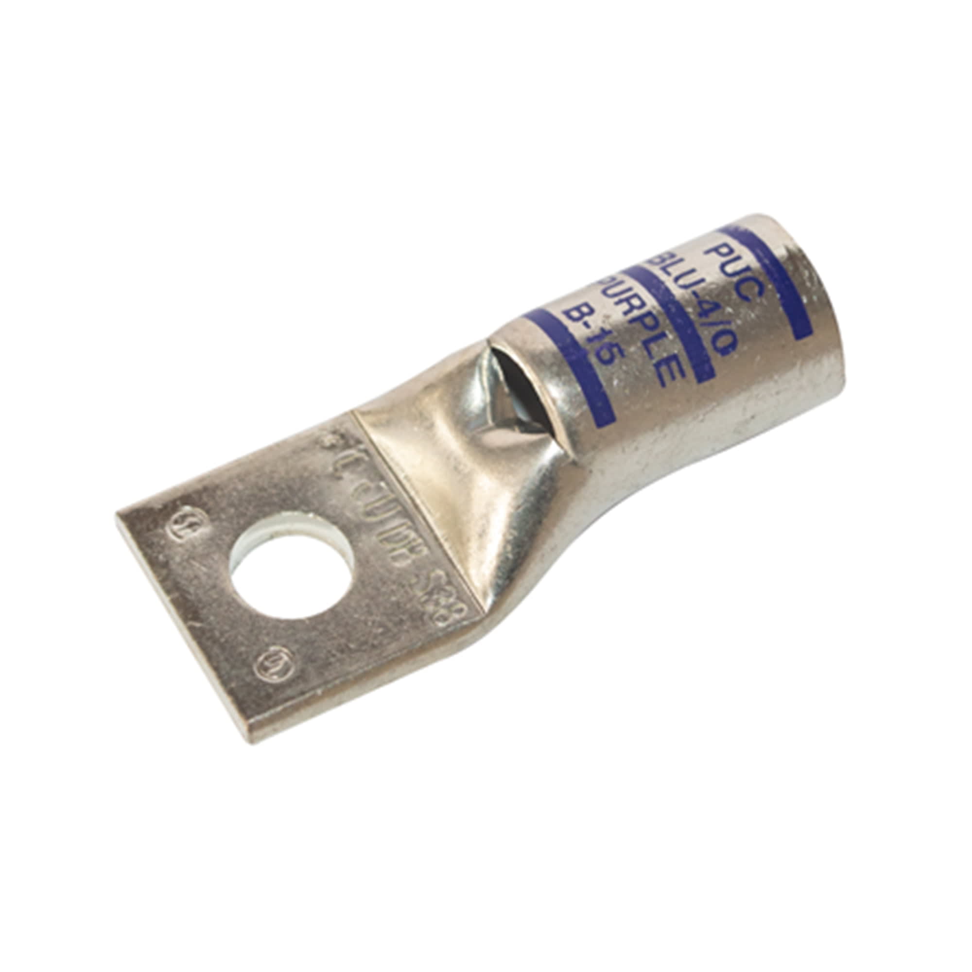 TERMINAL A COMPRESION DE COBRE ESTAÑADO BARRIL LARGO 1 HOYO 4/0AWG 1/2'' 35KV PURPURA CON UL PENNUNION