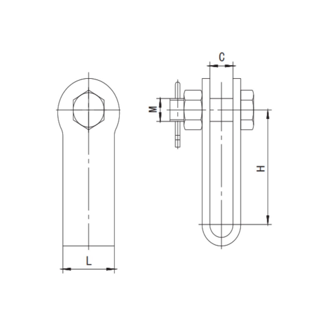 BISAGRAS HORQUILLA MODELO UB-10-1 100KN ARAGCU HE1