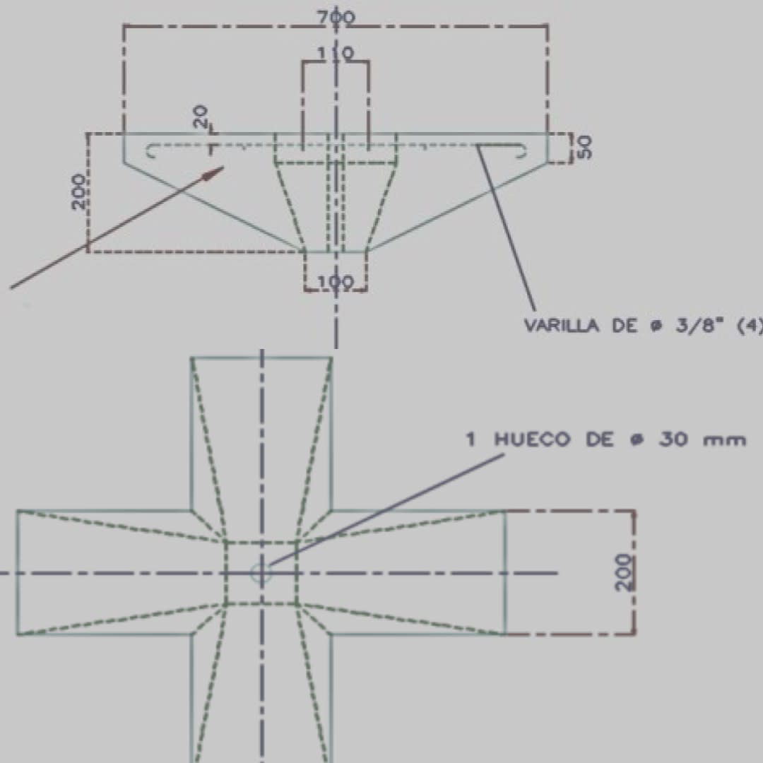 BLOQUES CONCRETO ARMADO VIBRADO TIPO CRUZ 700X700X200MM 70KG NACIONAL2