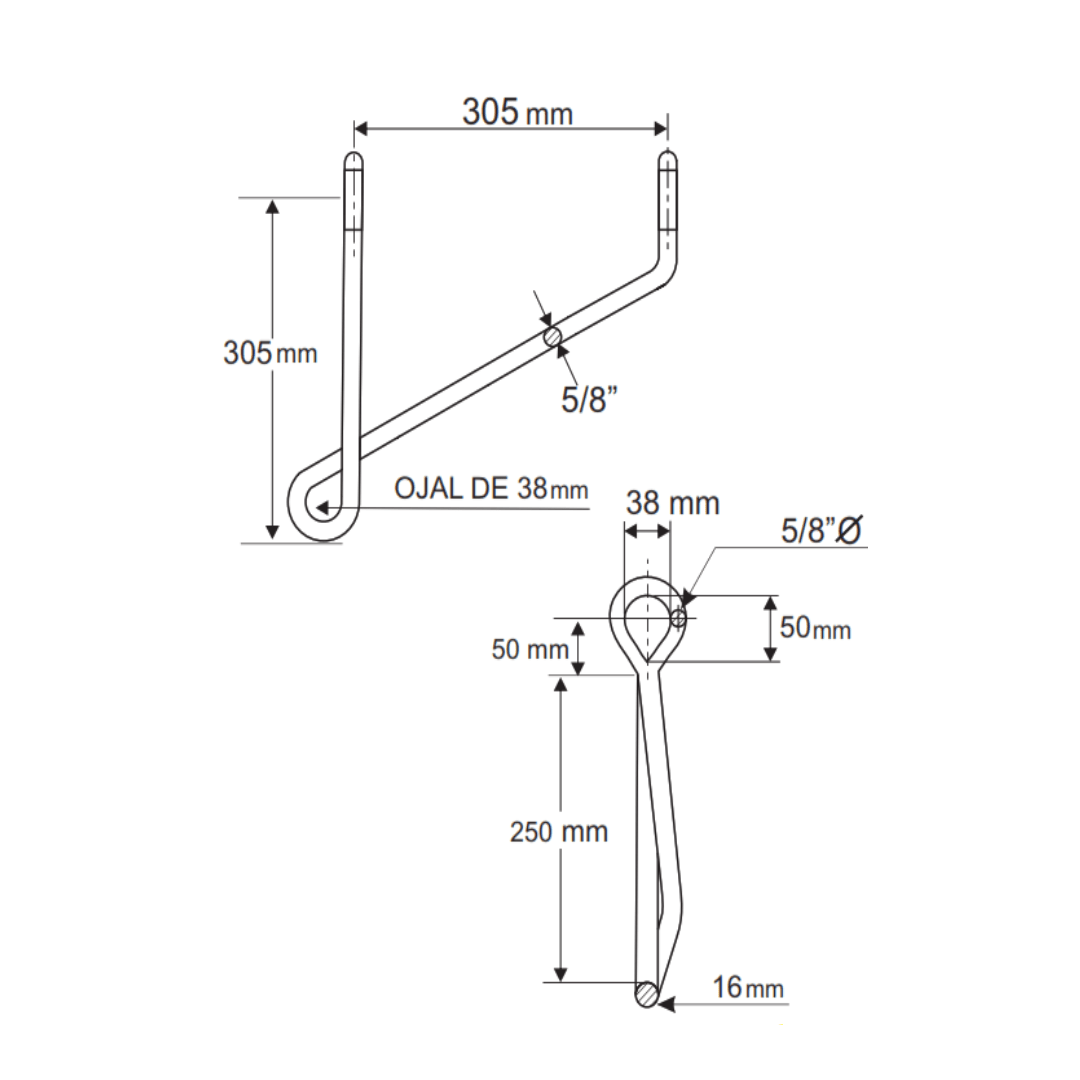 BRAQUETE ANGULAR 5/8''X305X305MM 56KN AP5292024 ARAGCU MT2