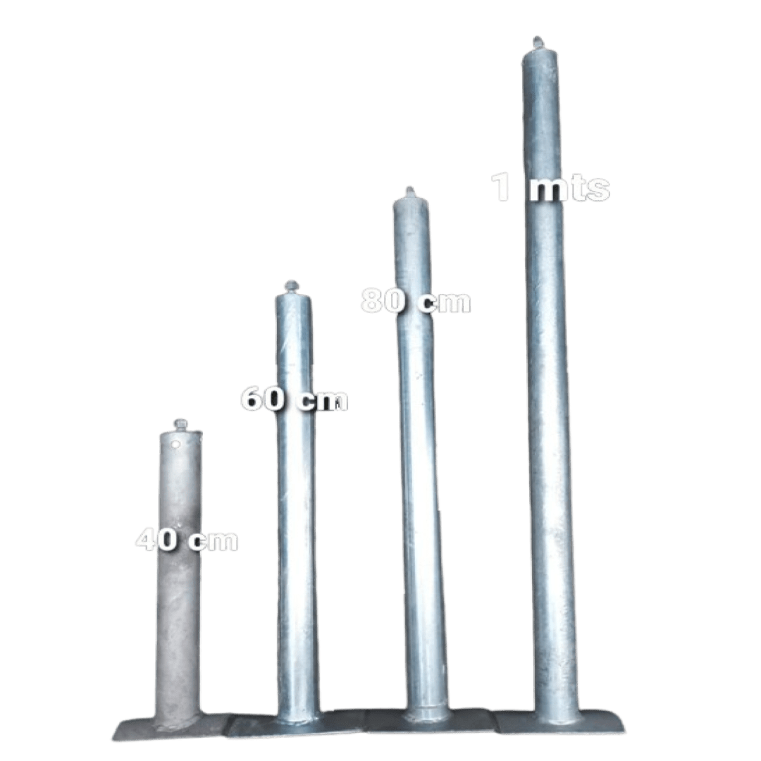 BRAZO EXTENSOR CON BASE PLANCHA 1-1/2'' X 60CM LONG GALV CALIENTE ARAGCU FO