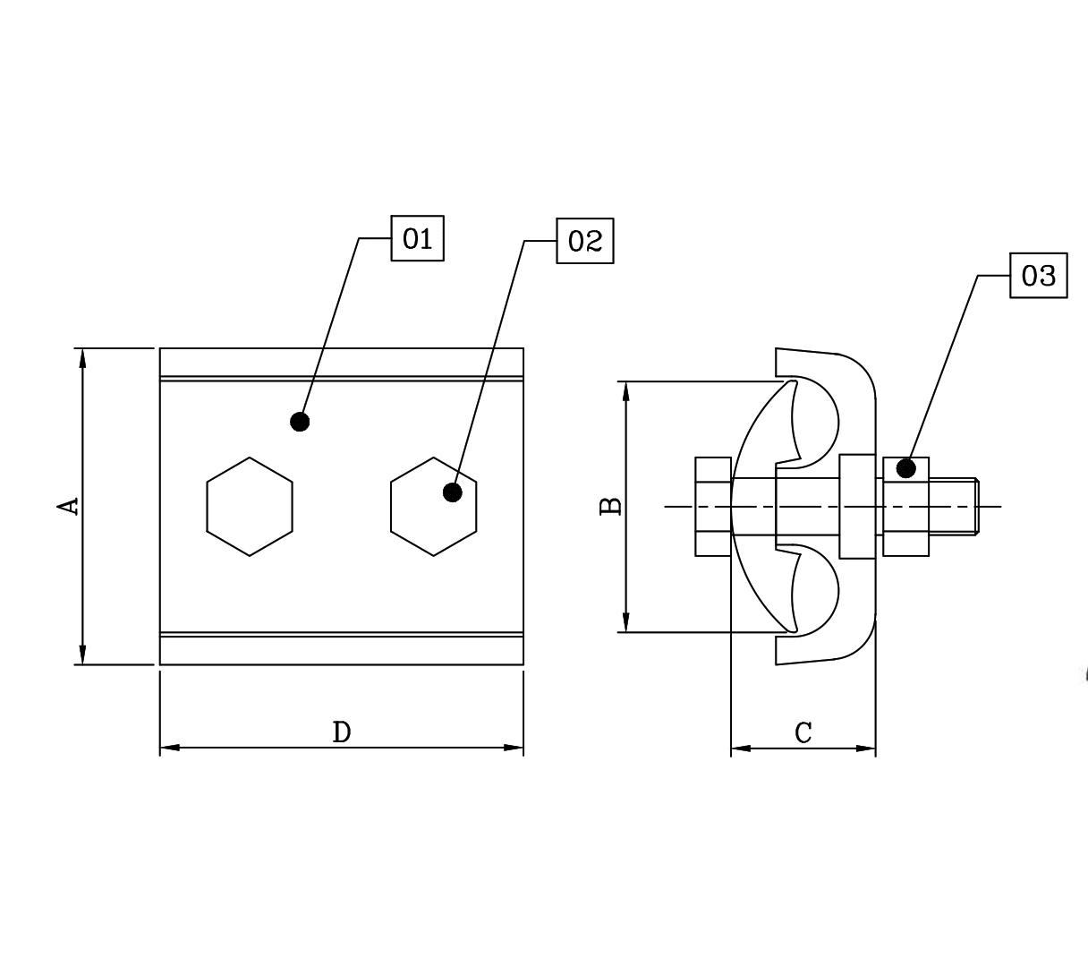 CONECTOR DOBLE VIA DE BRONCE ESTAÑADO 70MM M1C00308 ARAGCU PT1