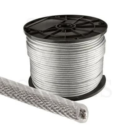 CABLE DE ACERO C/FORRO PVC TRANSPARENTE 6X7/2.0MM-3.0MM 2.35KG-F TIANLI