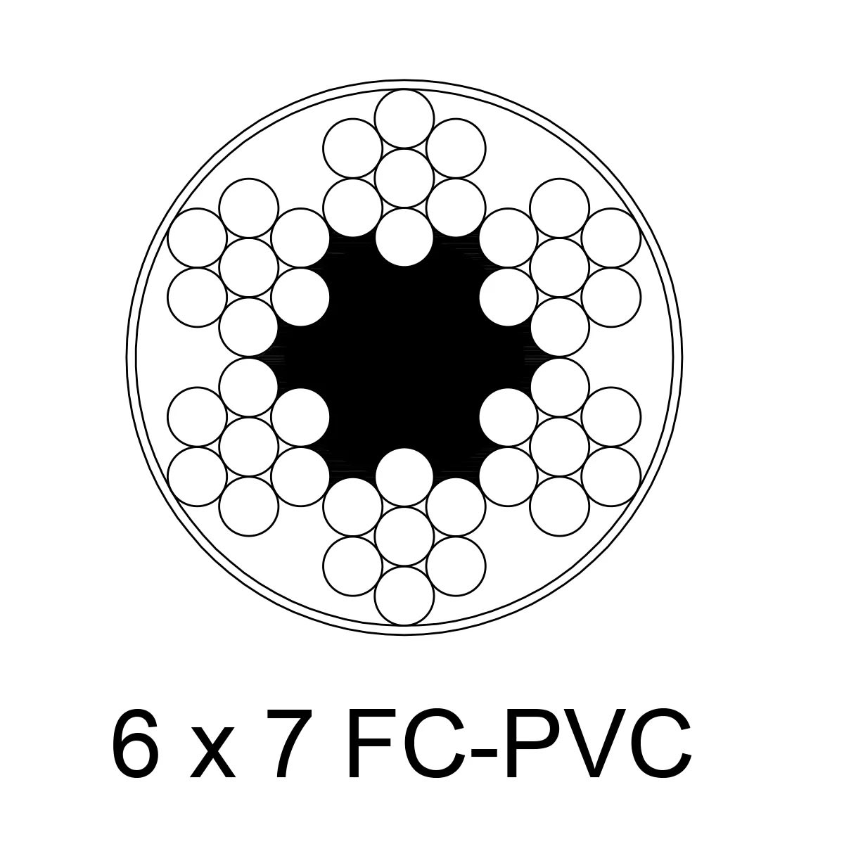 CABLE DE ACERO C/FORRO PVC TRANSPARENTE 6X7/2.5MM-3.5MM 3.67KG-F TIANLI5