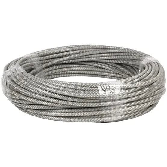 CABLE DE ACERO C/FORRO PVC TRANSPARENTE 6X7/3.0MM-4.0MM 5.29KG-F TIANLI