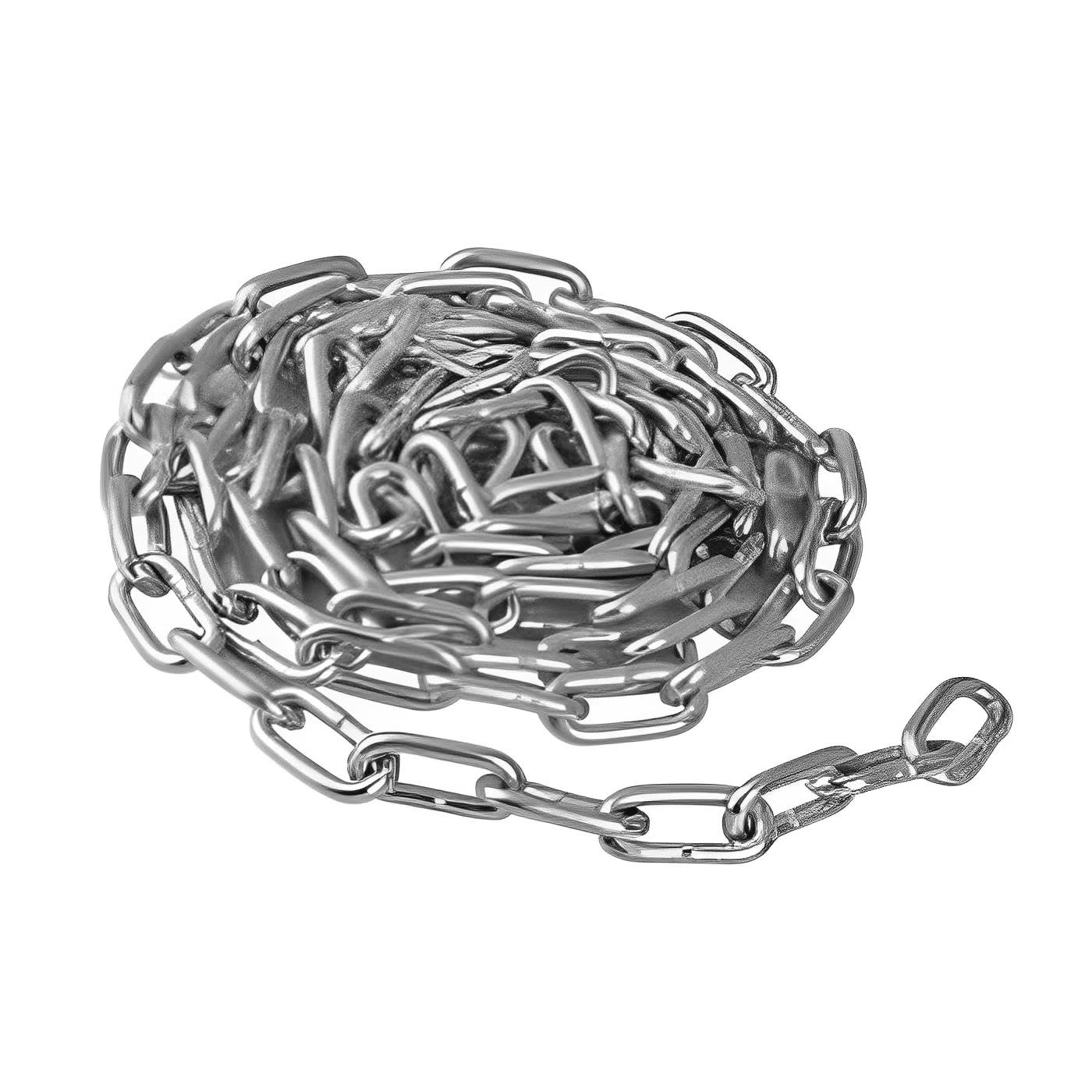 CADENA GRADO 30 DE FIERRO GALVANIZADO 3/16'' ESLABON STANDARD X MT LINEAL TIANLI