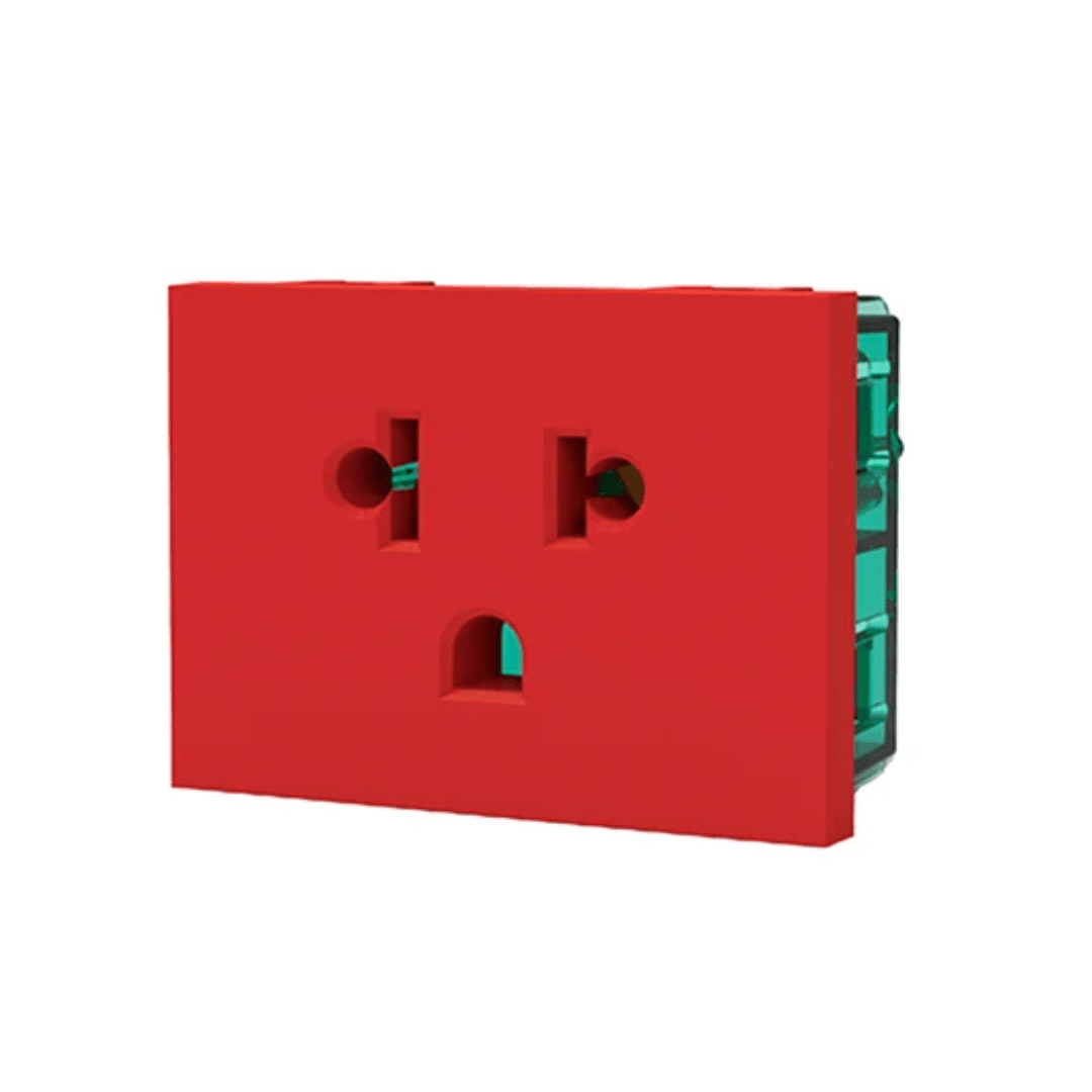 TOMA UNIVERSAL L/T 10A/15A 250V EUROAMERICANO ROJO (2 MODULOS) CAMBRE1