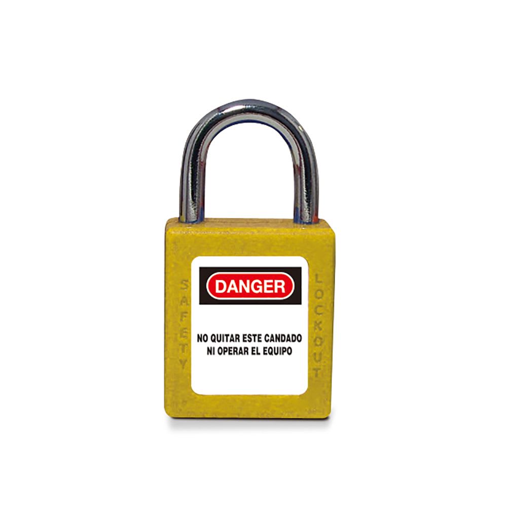 CANDADO CON ARO METALICO L=25MM COLOR AMARILLO 761106 SOFAMEL