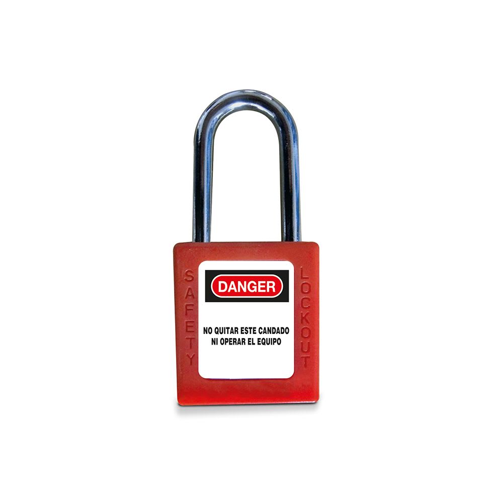 CANDADO CON ARO METALICO L=38MM COLOR ROJO 761108 SOFAMEL