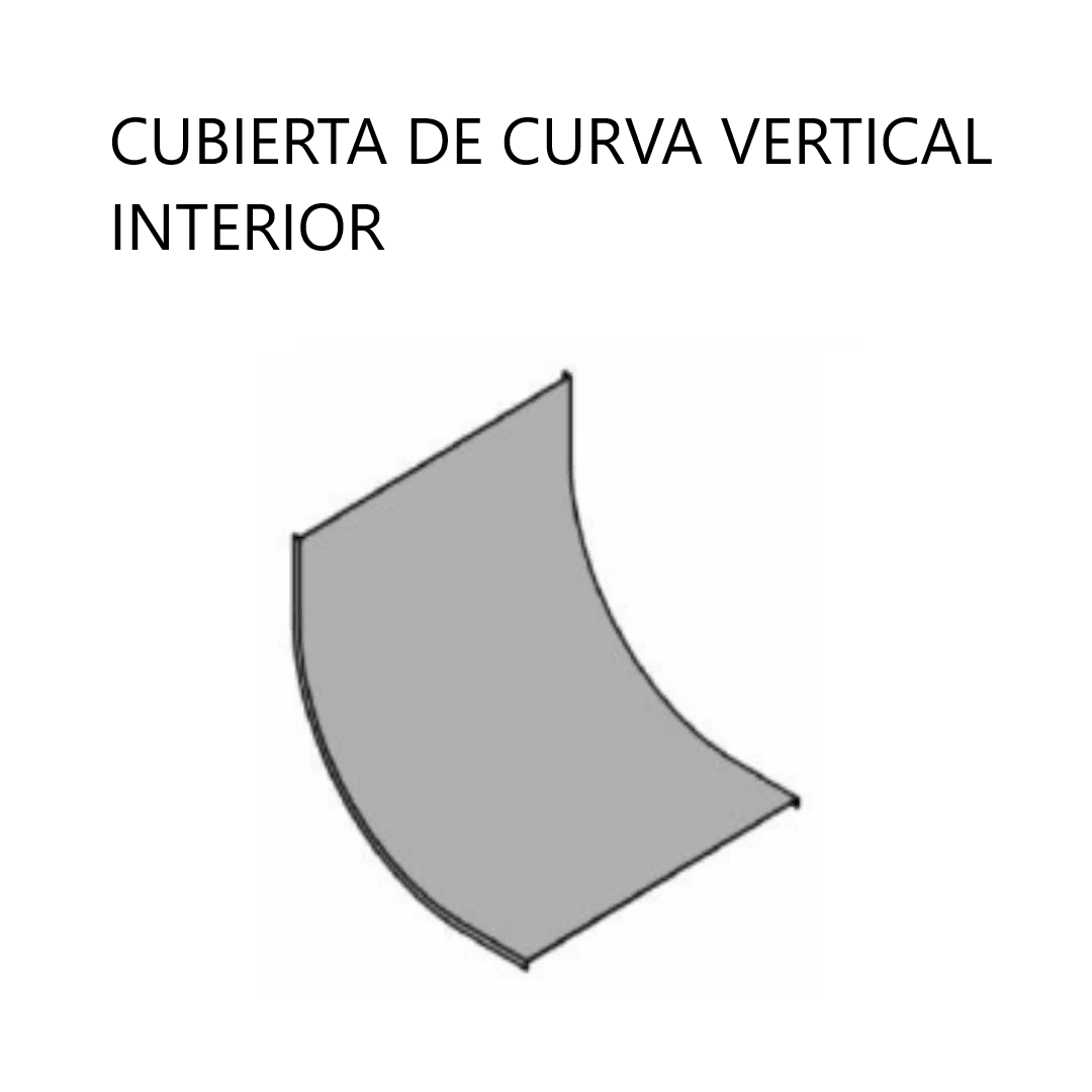 CUBIERTA DE CURVA VERTICAL INTERIOR GALV. CALIENTE 750MM ARAGCU VM1