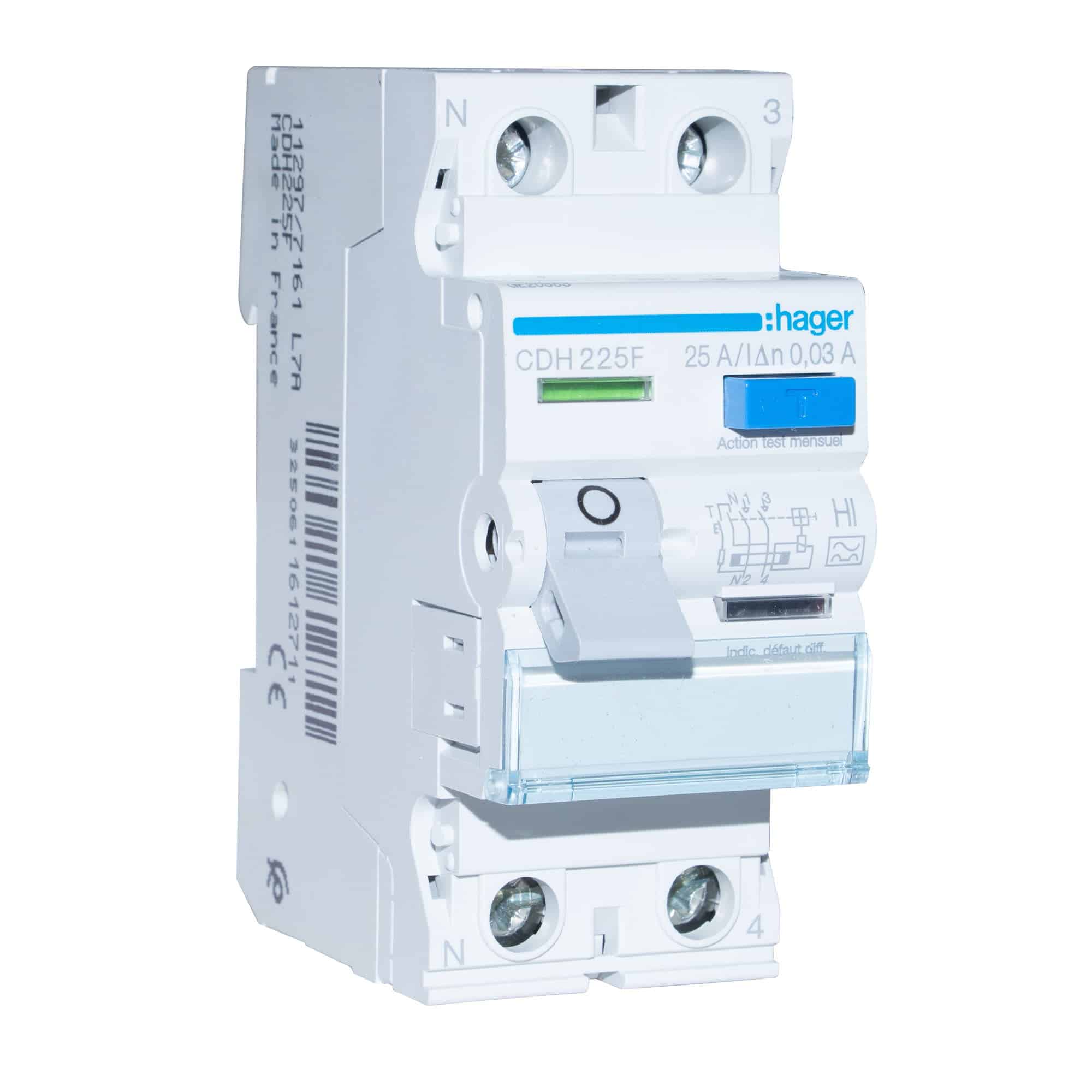 INT. DIFERENCIAL SUEERINMUNIZADO 2P 25A TIPO A 30MA. HAGER1