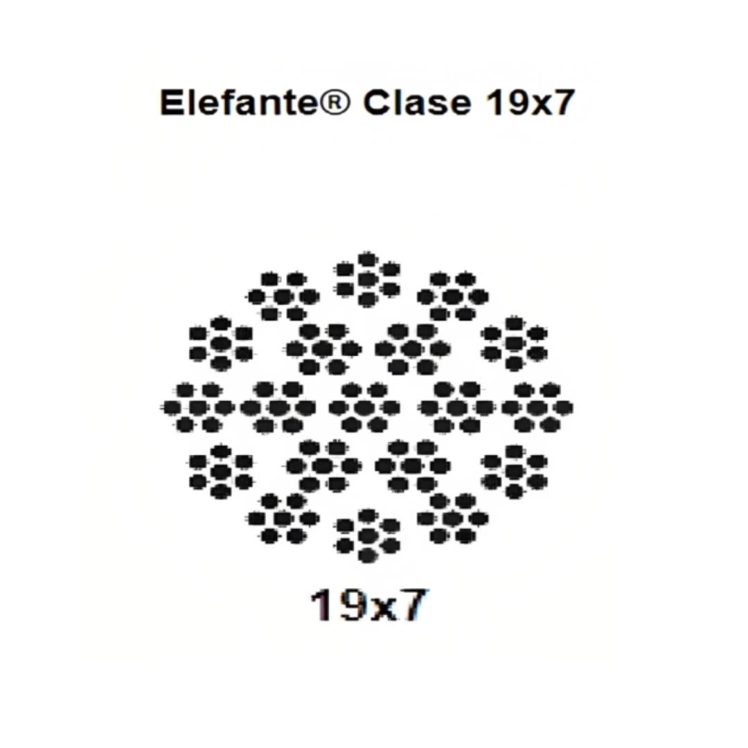 CABLE ELEFANTE NO ROTATORIO CL 19X7 A/F NEGRO 1-1/8'' CAMESA