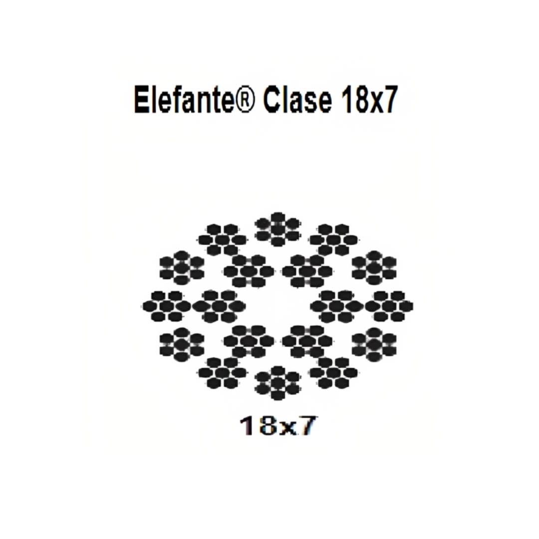 CABLE ELEFANTE NO ROTATORIO CL 18X7 A/F NEGRO 1/2'' CAMESA