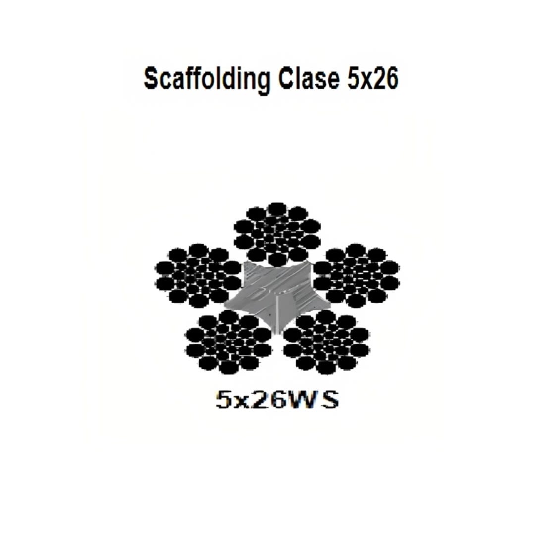 CABLE ORUGA SCAFFOLDING CL 5X26WS A/F GALVANIZADO 5/16'' CAMESA
