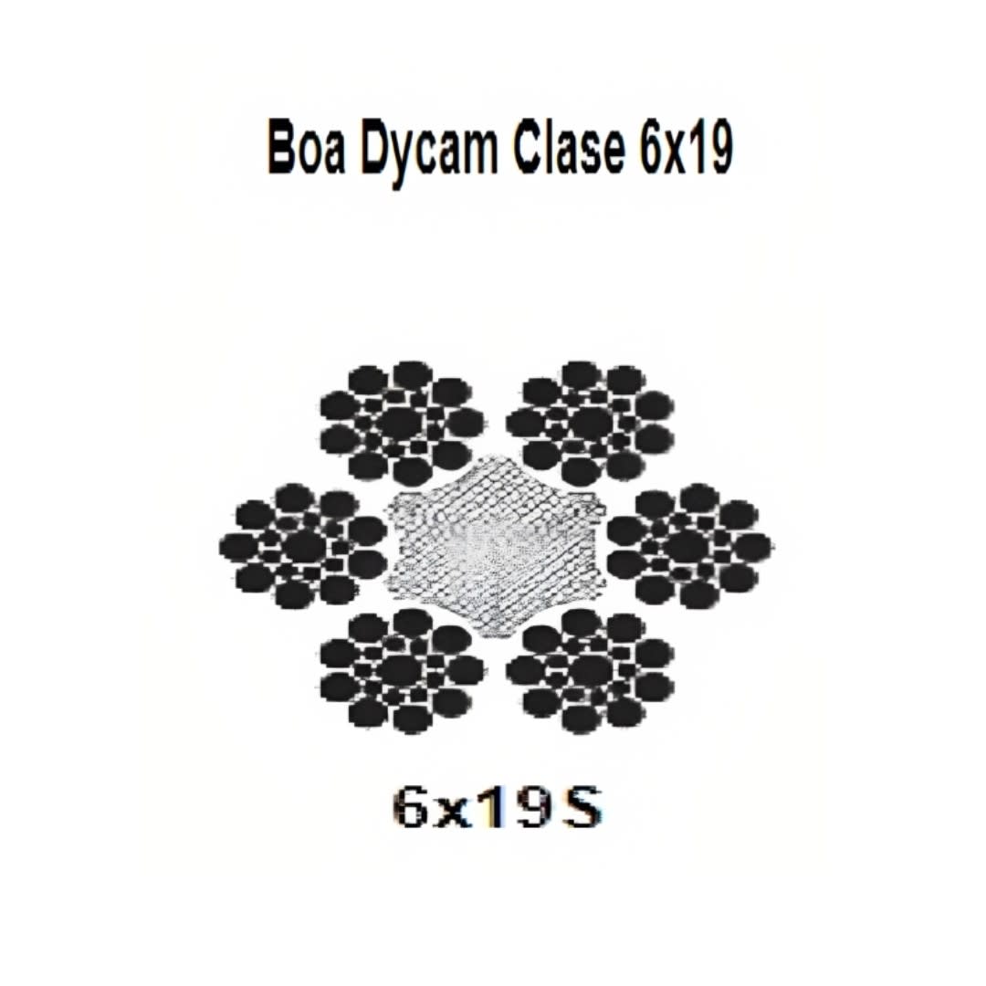 CABLE BOA DYCAM CL 6X19S A/A NEGRO COMPACTADO 1'' CAMESA