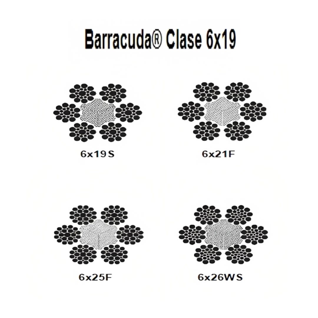 CABLE BARRACUDA CL 6X26WS A/A GALVANIZADO 9/16'' CAMESA