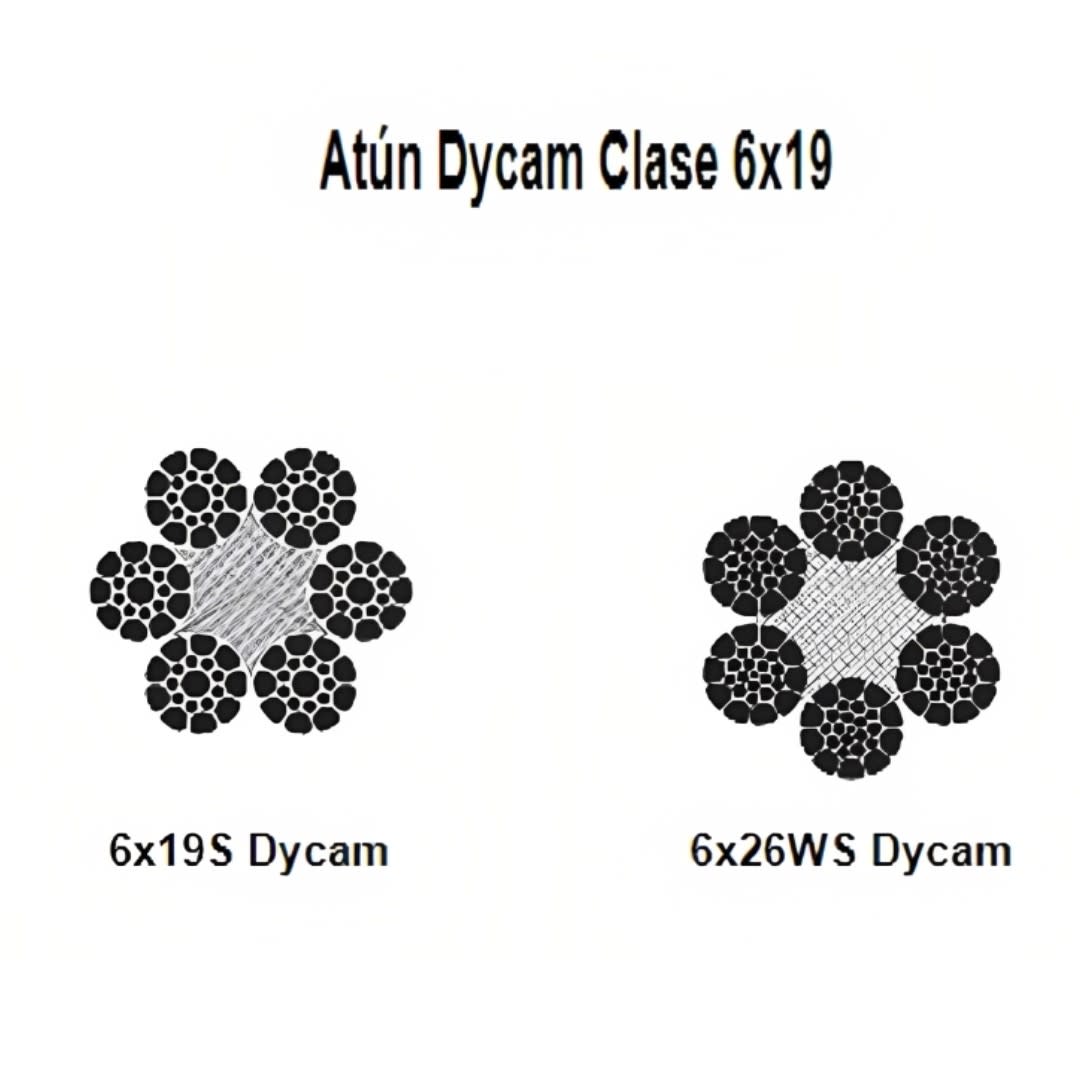 CABLE ATUN DYCAM CL 6X26WS A/F GALVANIZADO 7/8'' CAMESA