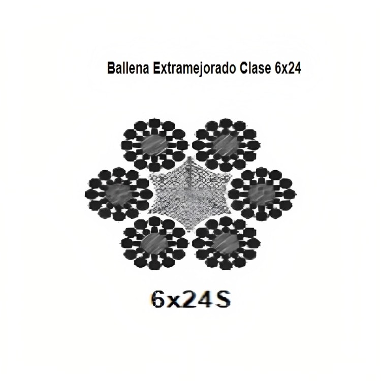 CABLE BALLENA EXTRAMEJORADO CL 6X24S A/F GALVANIZADO 1'' CAMESA1