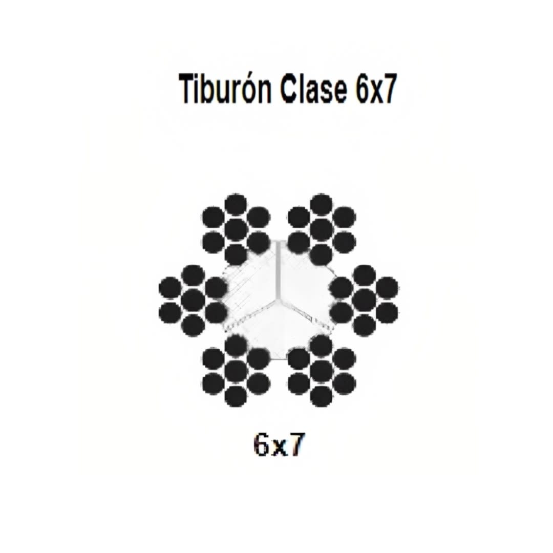 CABLE TIBURON CL 6X7 A/F EXTRAGALVANIZADO 9/16'' CAMESA