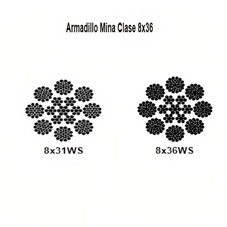 CABLE ARMADILLO MINA CL 8X36WS A/A NEGRO 9/16'' CAMESA1
