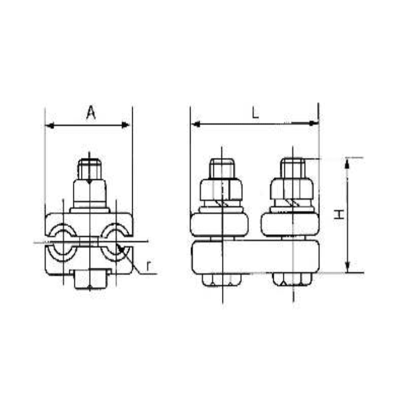 CONECTORES PARALELOS DE ALUMINIO 500-600MM MODELO JB-6 ARAGCU HE2
