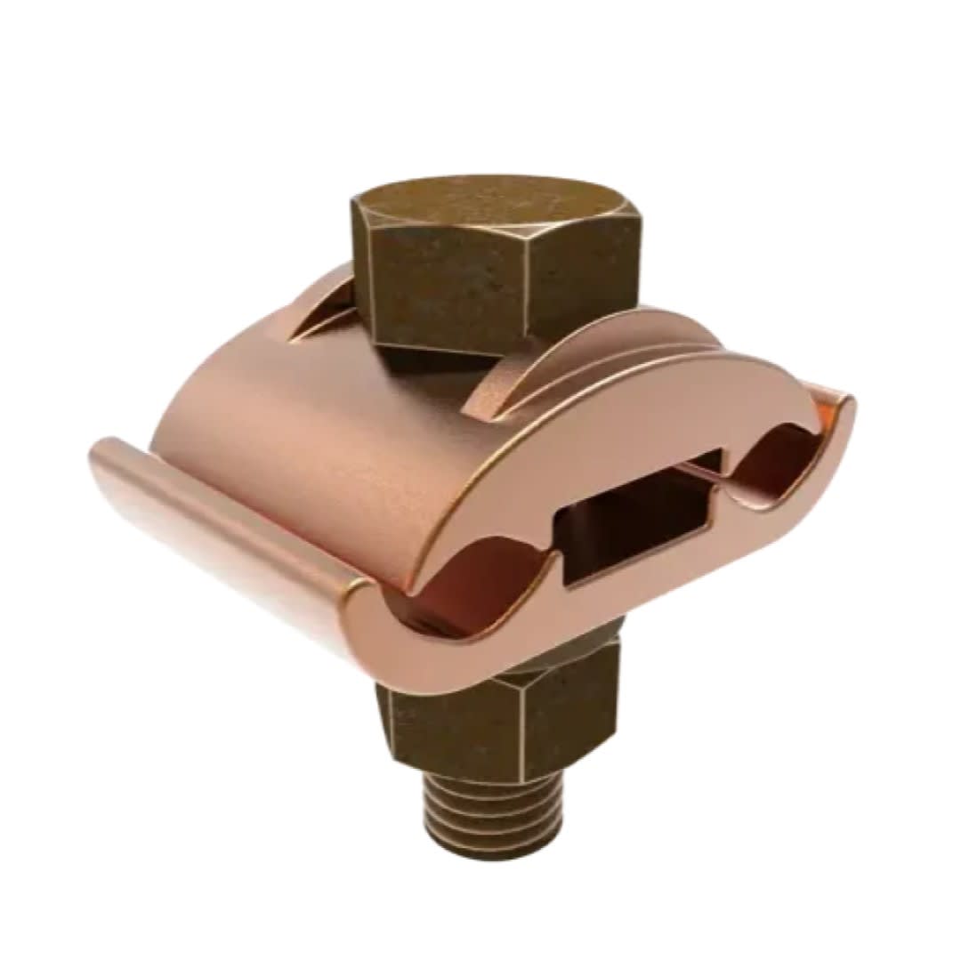 CONECTOR TIERRA DOBLE CU P/2 CABLES PARAL. 2AWG-2/0AWG A BARRA C/PERNO Ø2-1/4'' UL BURNDY