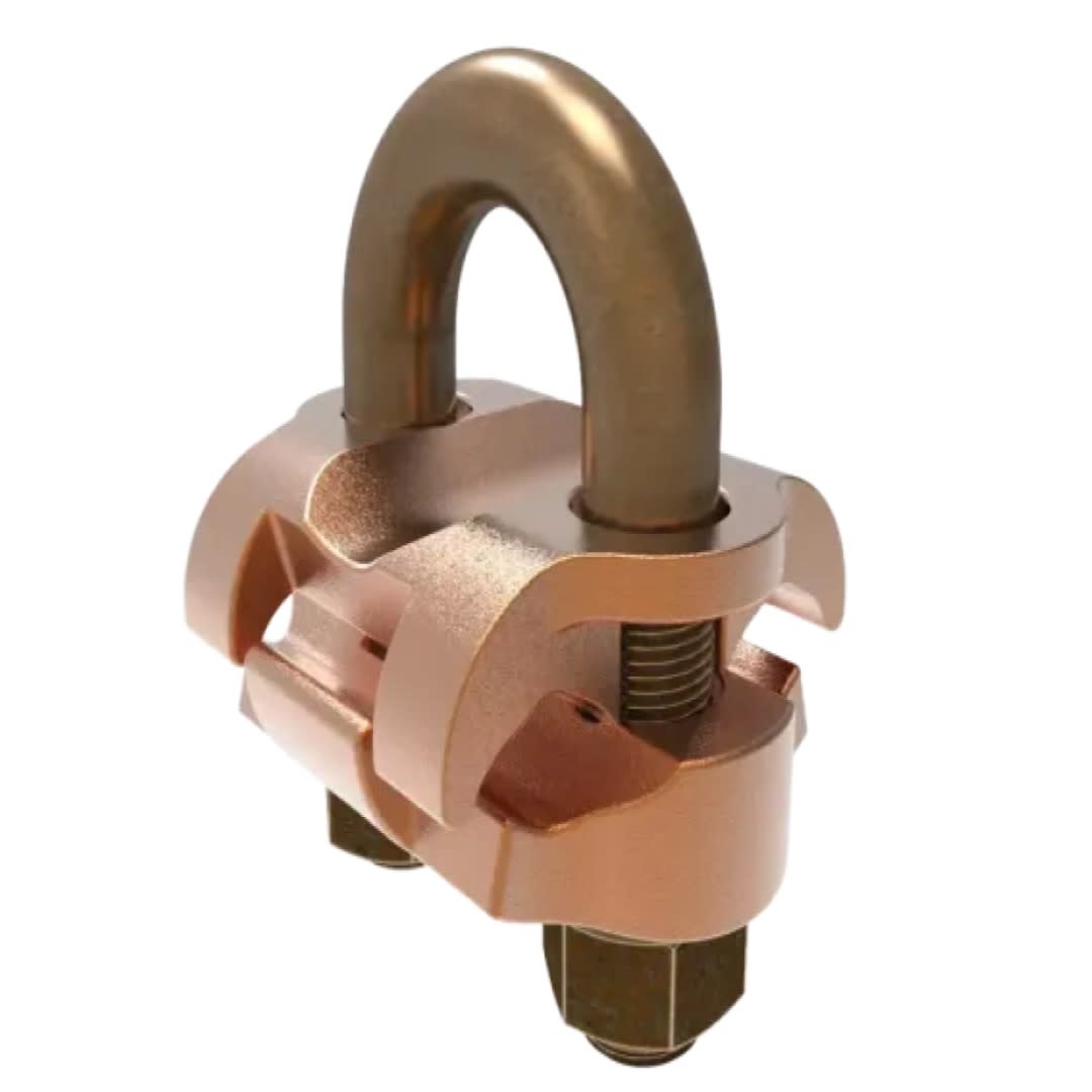 CONECTOR TIERRA CU P/2 CABLES PARAL. 2/0AWG-250MCM Y PERPEND TUBO 3/8'' Ø5/8''-3/4'' UL BURNDY